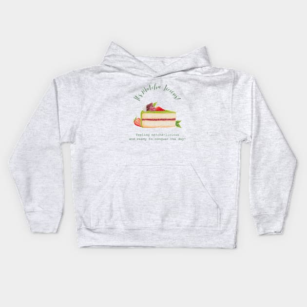 It's matcha-licious, Yummy and Lovely Kids Hoodie by Kate Dubey